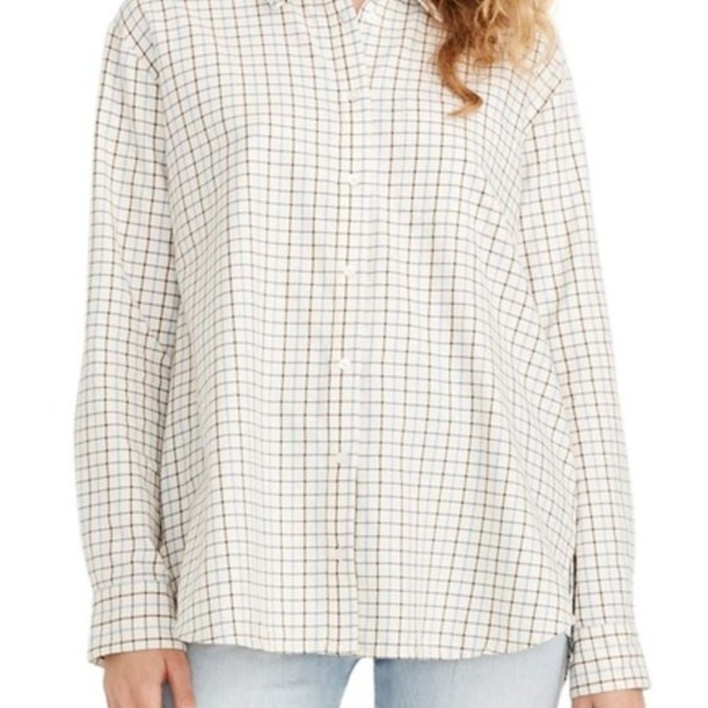 New Madewell Oversize Ex-Boyfriend Plaid Shirt